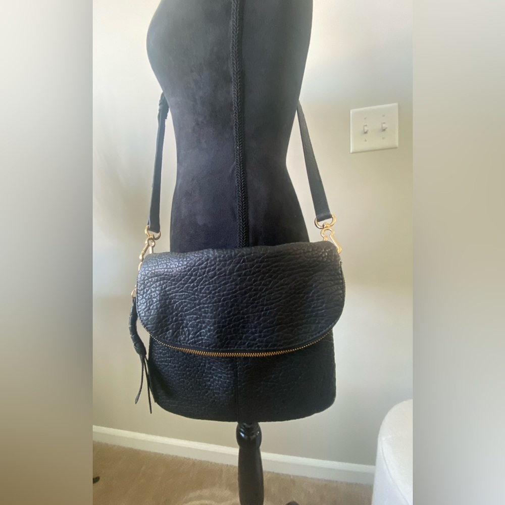 Vince Camuto Pebbled Black Crossbody Bag